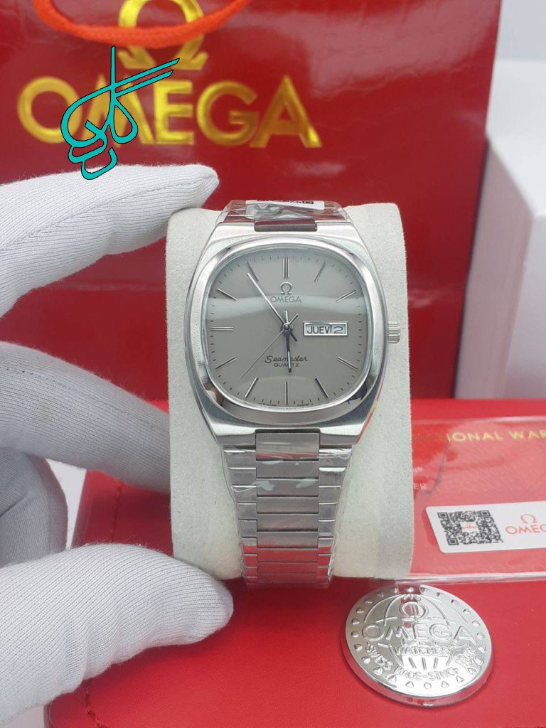 خرید ساعت مردانه امگا موتور ساخت ژاپن بهترین کیفیت بازار A    شرکتی جنس استیل رنگ ثابت و ضدحساسیت تقویم دار کد 1918170 - ردگل