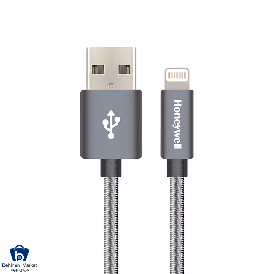 کابل شارژ USB به لایتنینگ هانیول مدل HC000020 CBL طول 1.2 متر خاکستری
