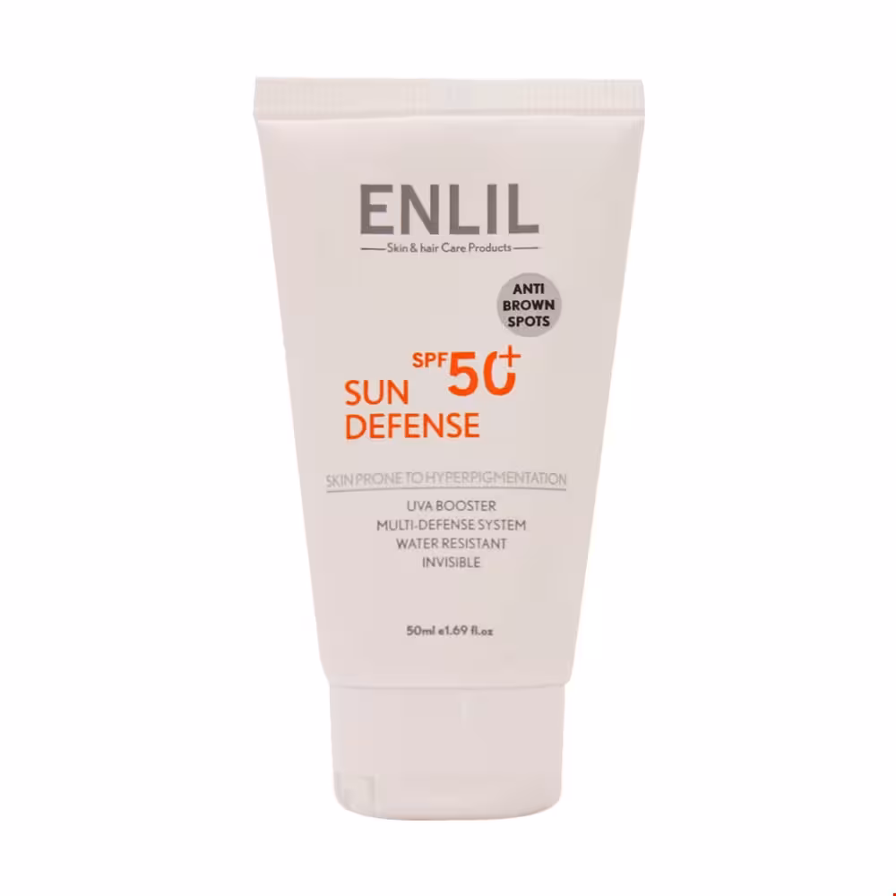 کرم ضد آفتاب SPF50 سان دیفنس پوست مستعد لک انلیل 50 میلی لیتری