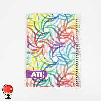 دفتر مشق 100 برگ سیمی جلد سخت طرح فرفره آتی