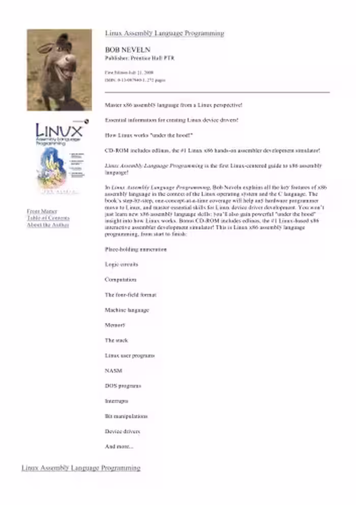 خرید و دانلود نسخه کامل کتاب Linux Assembly Language Programming