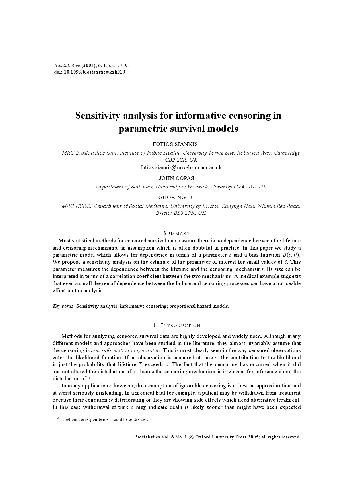 خرید و دانلود نسخه کامل کتاب Sensitivity analysis for informative censoring in parametric survival models (2005)(en)(15s)