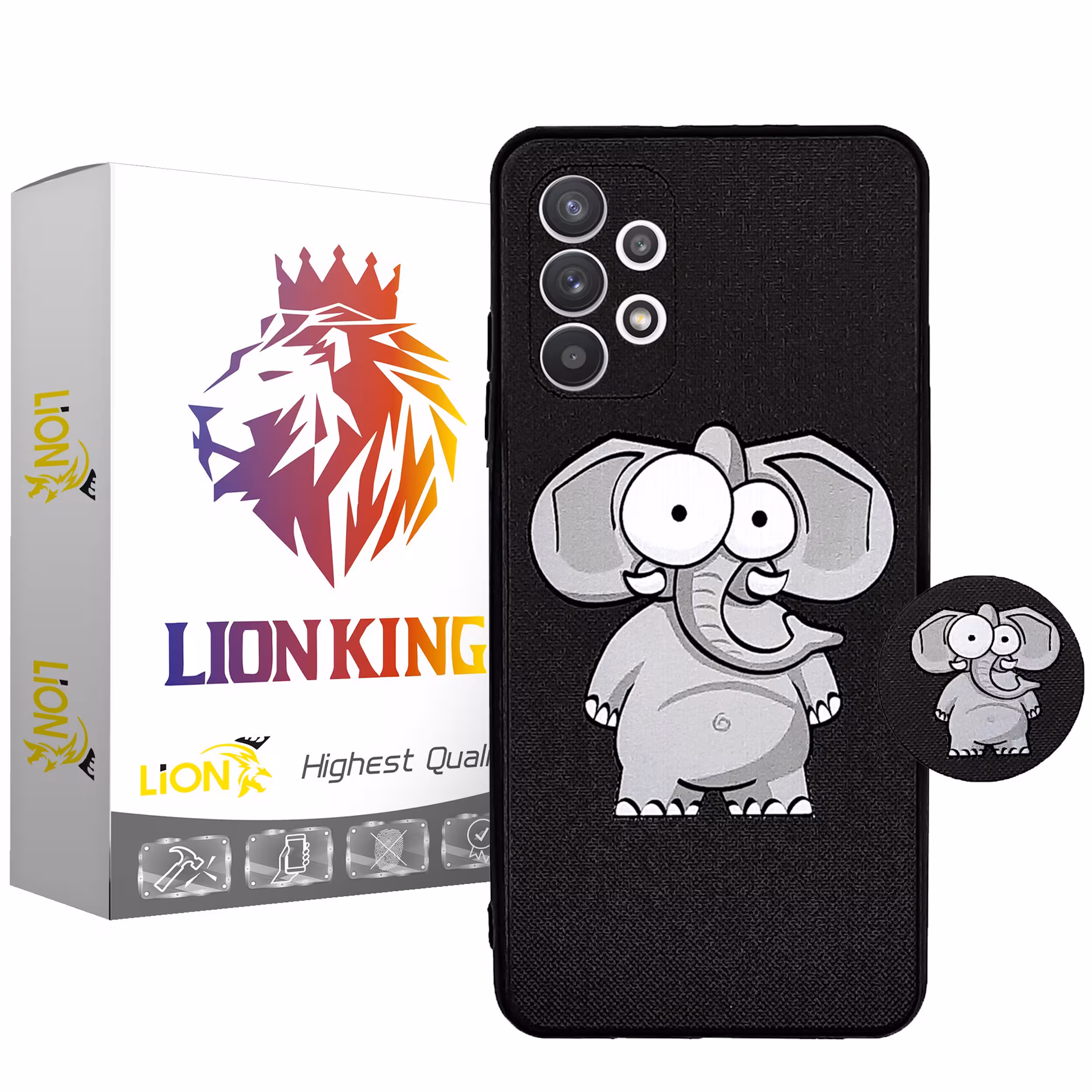 کاور لاین کینگ مدل Fil مناسب برای گوشی موبایل سامسونگ Galaxy A32 4G به همراه پایه نگهدارنده