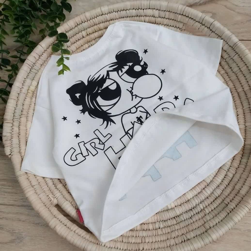 ست کراپ و شلوار بگ دخترانه