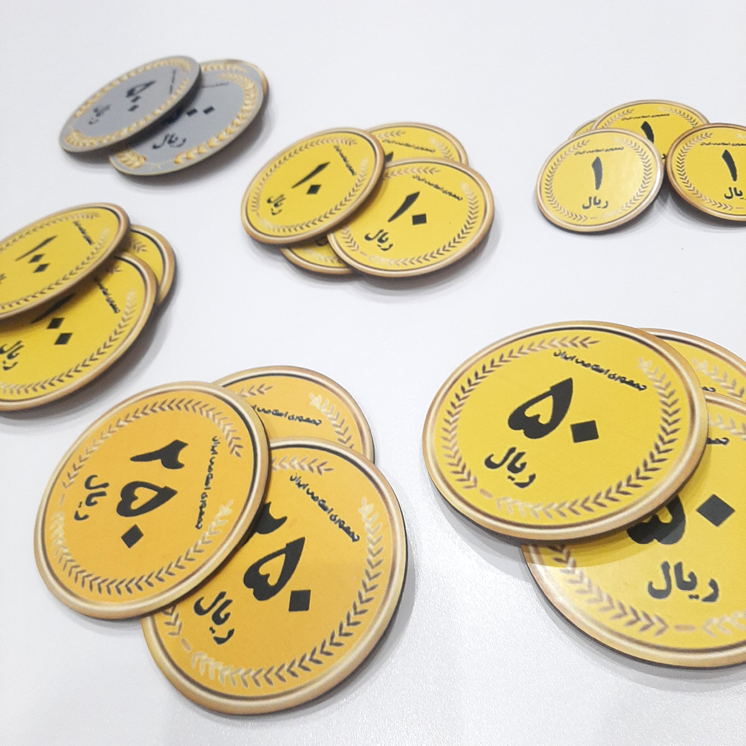 سکه چوبی بزرگ مگنتی (پک معلمی)