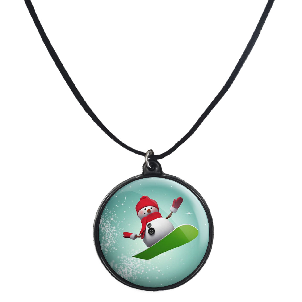 گردنبند پرمانه طرح آدم برفی کد pmb.30441 مدل دو طرفه