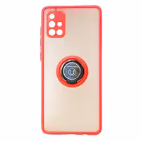 قاب محافظ مات انگشتی سامسونگ آ71 4جی Translucent Matte Hybrid Ring Case samsung a71 4Gقرمز