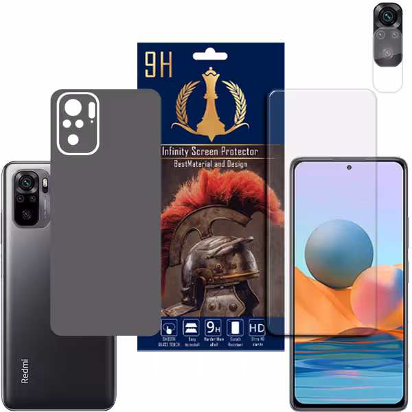 برچسب پوششی اینفینیتی مدل PRO MAX مناسب برای گوشی موبایل شیائومی REDMI NOTE 10 / REDMI NOTE 10S  به همراه محافظ صفحه نمایش و محافظ لنز دوربین
