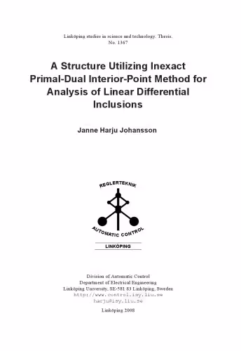 خرید و دانلود نسخه کامل کتاب A structure utilizing inexact primal-dual interior-point method for analysis of linear differential inclusions