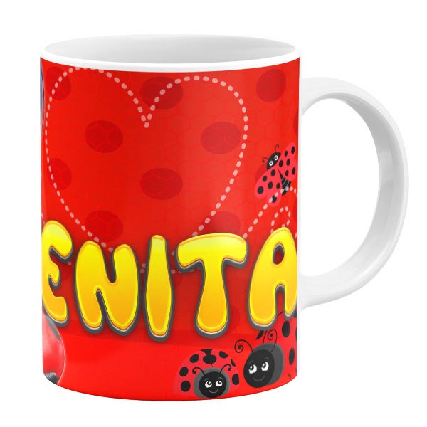 ماگ طرح دختر کفشدوزکی مدل بنیتا