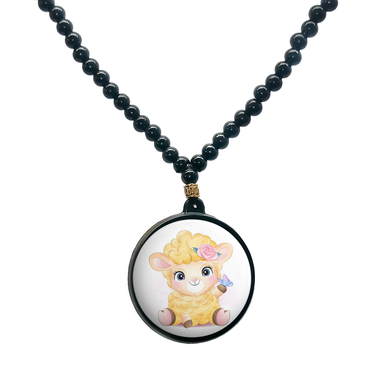 گردنبند پرمانه طرح حیوانات کیوت کد pmd.21512 مدل دو طرفه