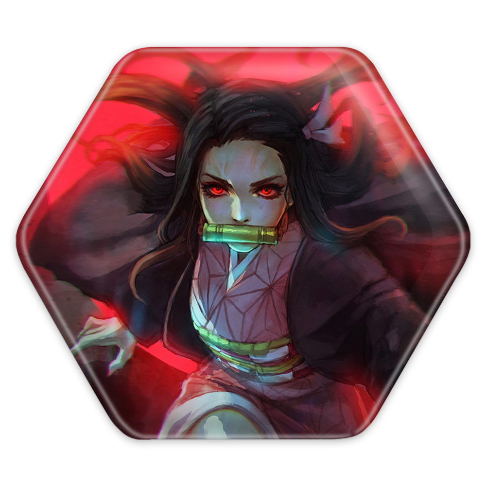 پیکسل خندالو طرح کامادو نزوکو انیمه شیطان کش مدل شش ضلعی کد 11462