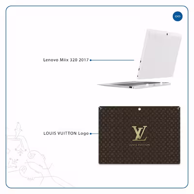 برچسب پوششی ماهوت مدل LOUIS-VUITTON-Logo مناسب برای تبلت لنوو Miix 320 2017