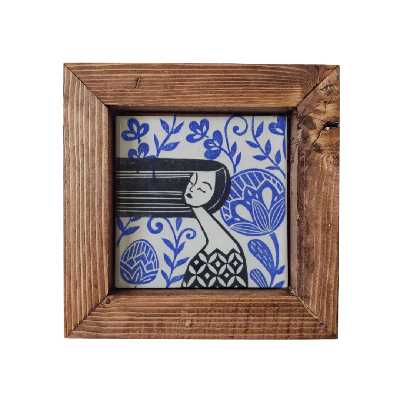 تابلو کاشی گلاک سبک آرت طرح دختر کد FT16