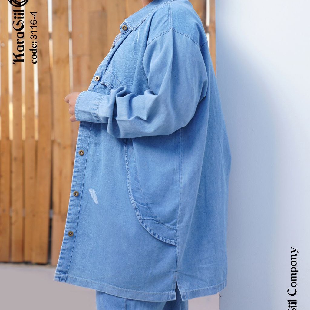 مانتو 3116 جین سایز بزرگ ارسال رایگان گرم متوسط 