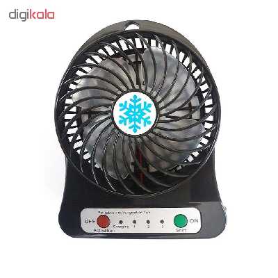 پنکه رومیزی شارژی کد 18650BLAC به همراه باتری