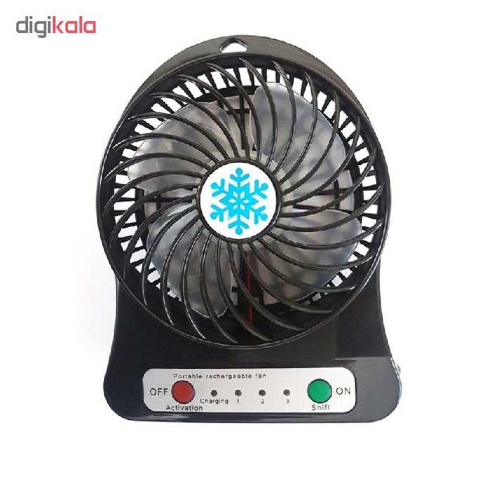 پنکه رومیزی شارژی کد 18650BLAC به همراه باتری