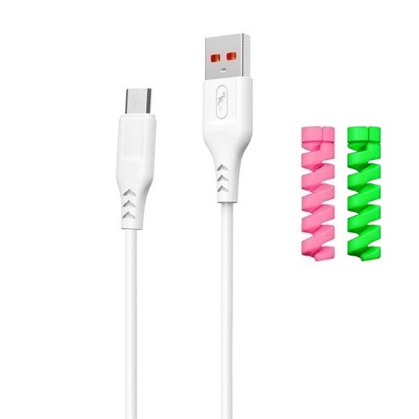 کابل تبدیل USB به microUSB اسکای دلفین مدل S61V طول 1 متر به همراه 2 عدد محافظ کابل