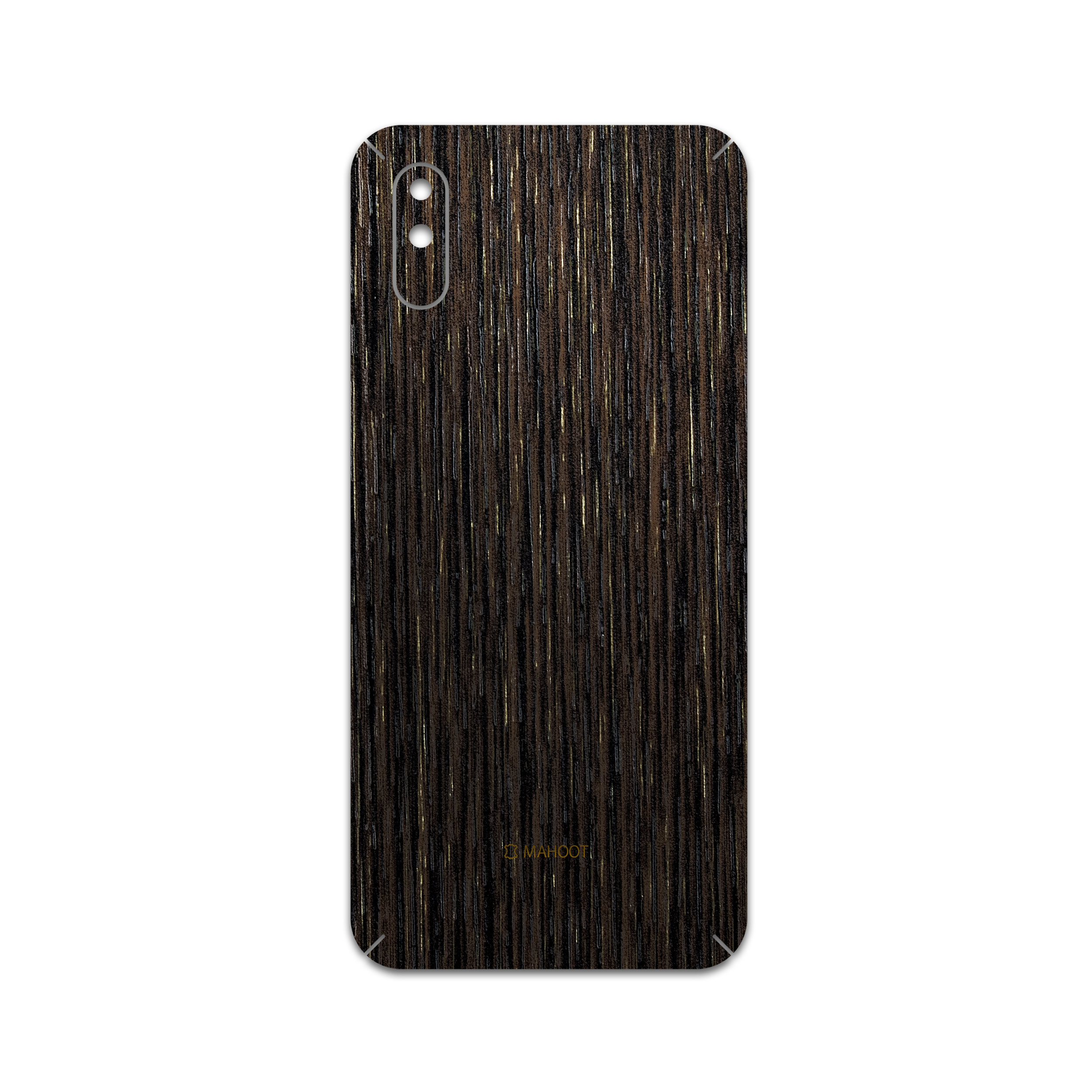 برچسب پوششی ماهوت مدل Dark-Gold-Stripes-Wood مناسب برای گوشی موبایل شیائومی Redmi 9A