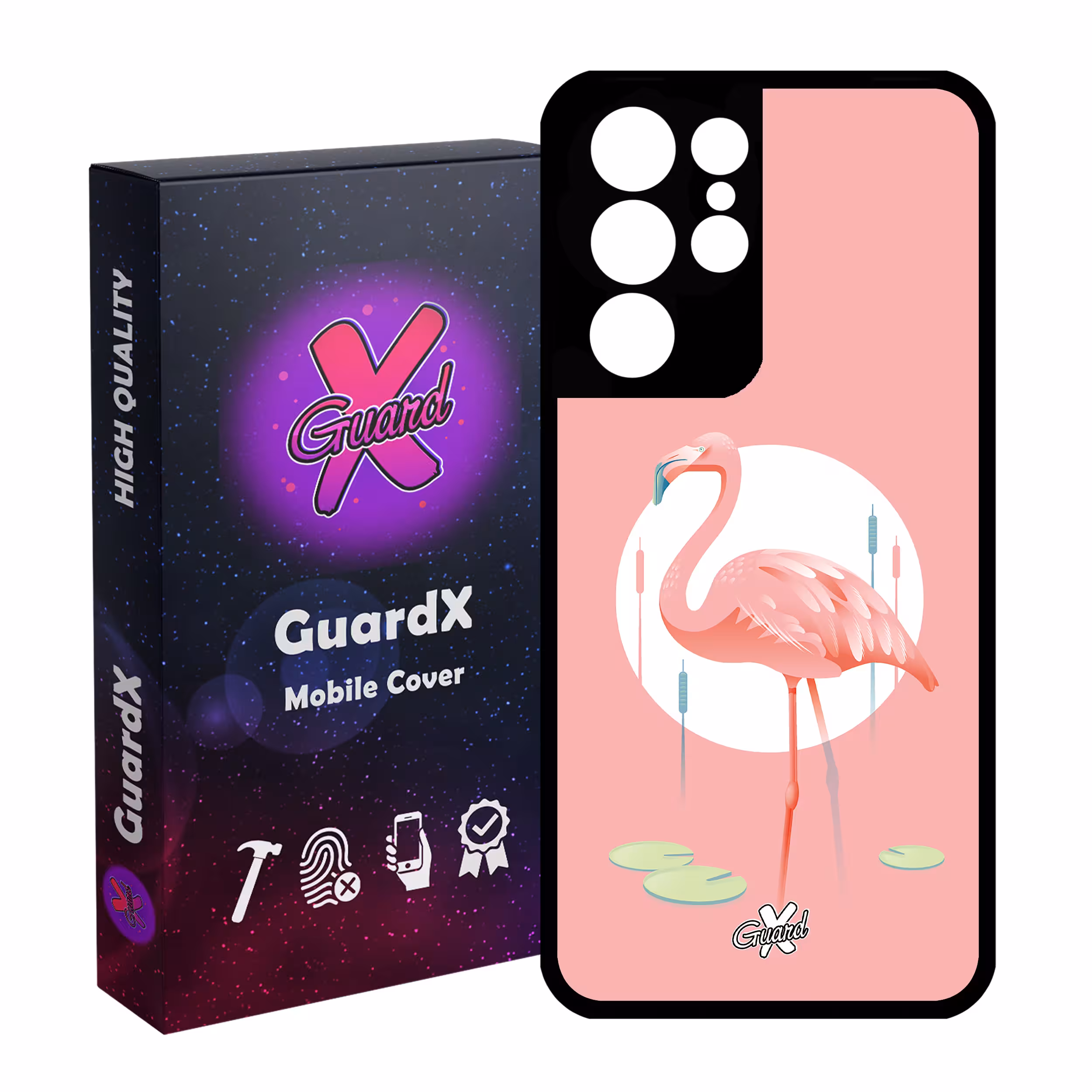 کاور گارد ایکس طرح Flamingo مدل Glass10084 مناسب برای گوشی موبایل سامسونگ Galaxy S21 Ultra