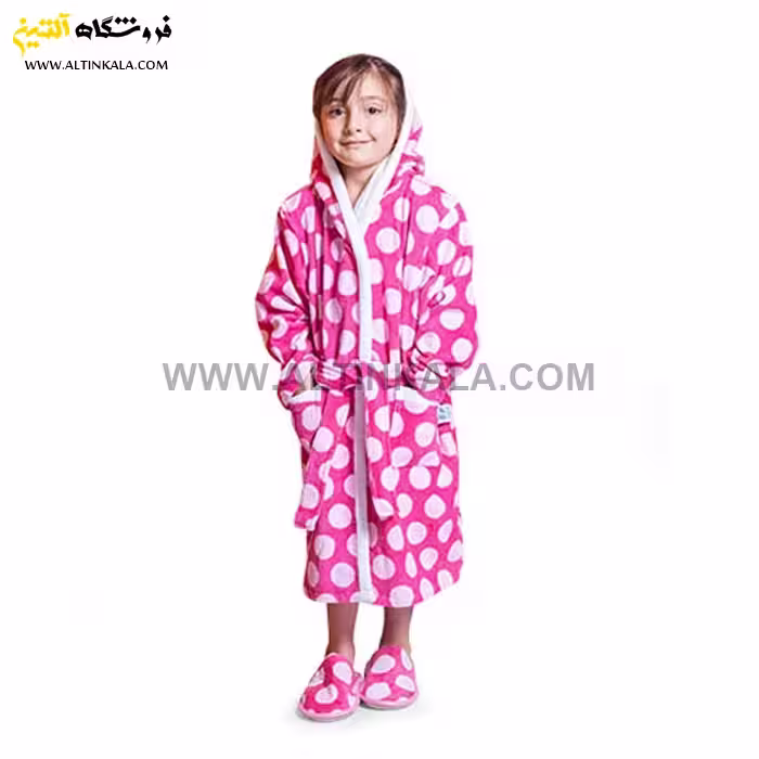 حوله پالتویی کودک پودایران طرح کیتی صورتی سایز 60