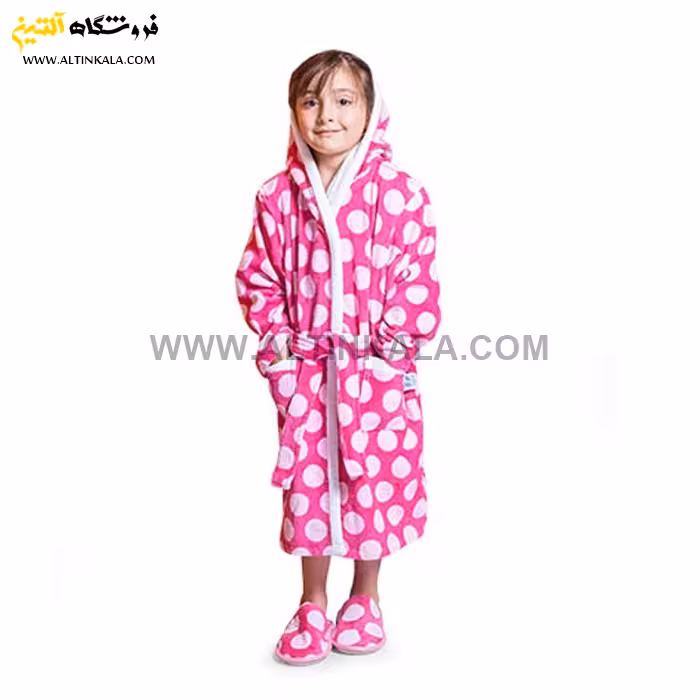حوله پالتویی کودک پودایران طرح کیتی صورتی سایز 60