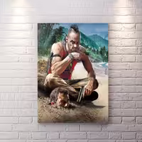 تابلو برای اتاق گیمینگ طرح خفن far cry با زمینه ساحل BAs-9553