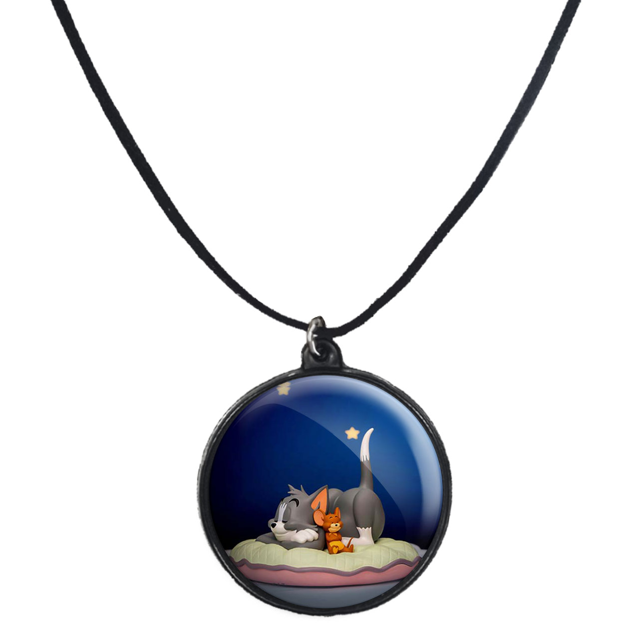 گردنبند پرمانه طرح تام و جری کد pmb.10766 مدل دو طرفه