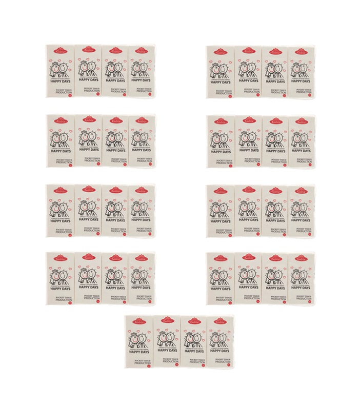 دستمال جیبی 10 برگ گلریز مدل Happy Days بسته 36 عددی
