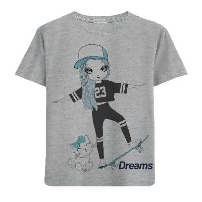 تی شرت بچگانه مدل دخترک اسکیت سوار کد F124