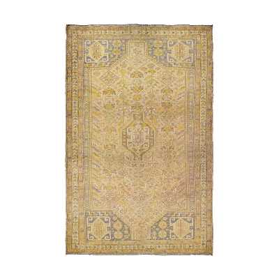 فرش قدیمی دستبافت سه و نیم متری طرح قشقایی مدل آنتیک شور کد 01011