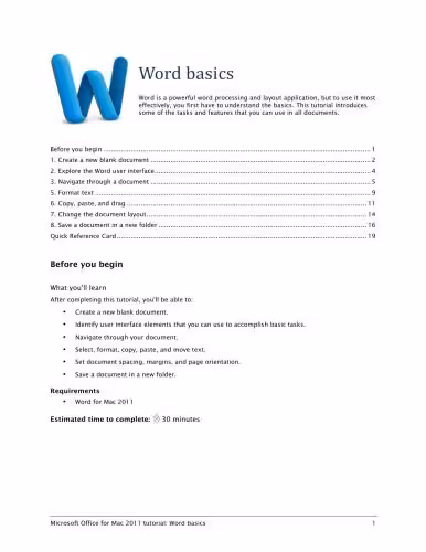 خرید و دانلود نسخه کامل کتاب Microsoft Office for Mac 2011 Tutorial: Word Basics