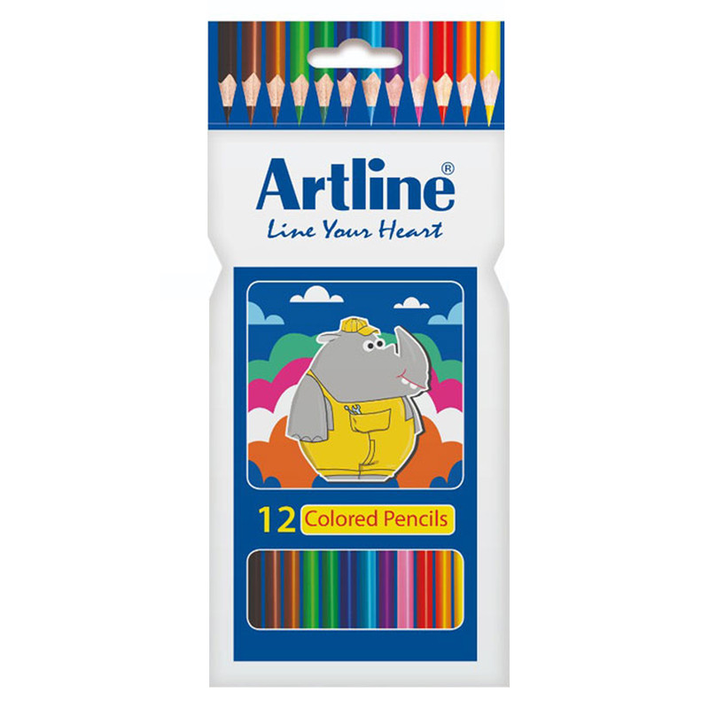 مداد رنگی 12 رنگ آرت لاین مقوایی