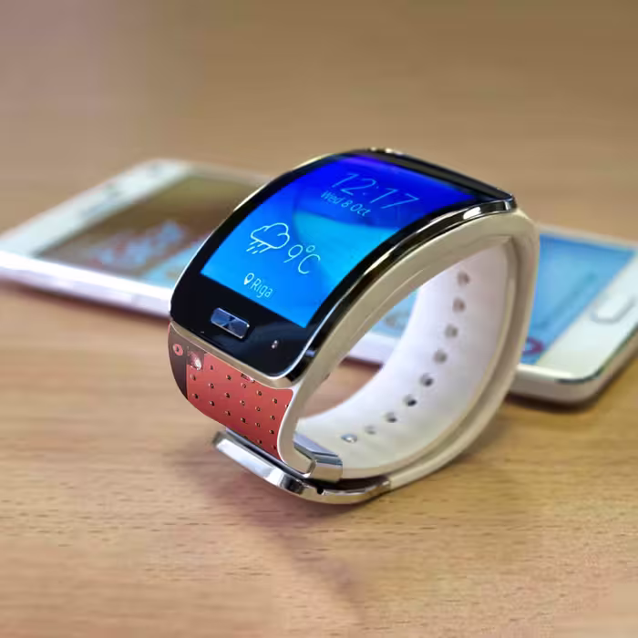 برچسب ماهوت طرح Red_Printed_Circuit_Board مناسب برای ساعت هوشمند سامسونگ Galaxy Gear S