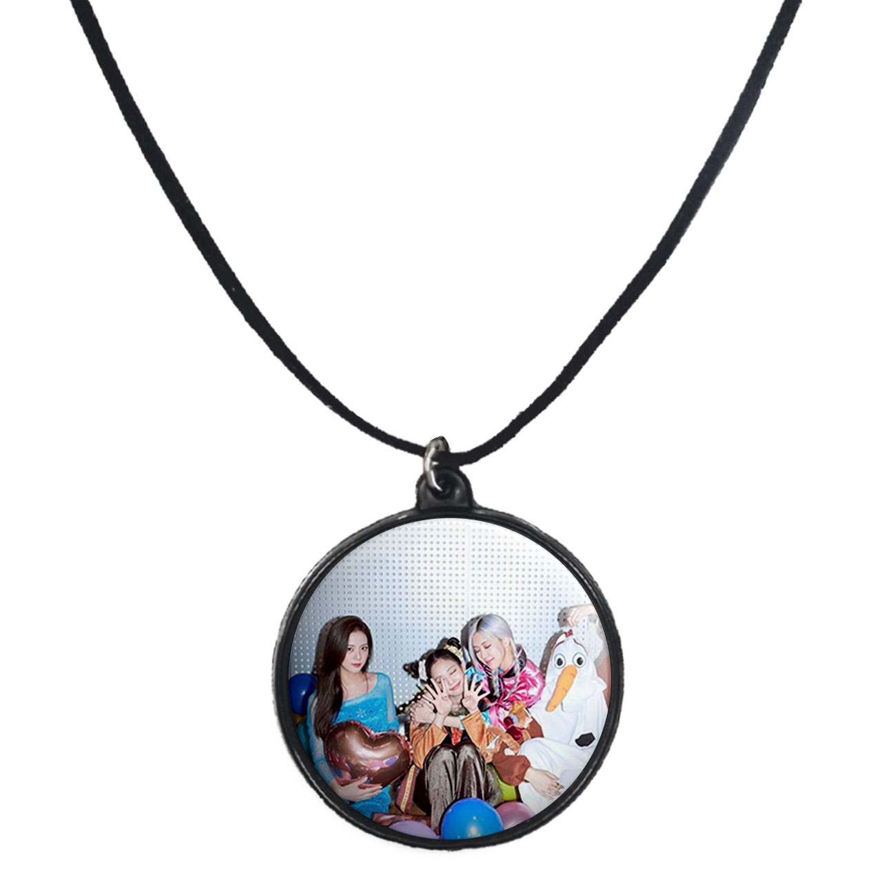 گردنبند پرمانه طرح بلک پینک کد pmb.17892 مدل دو طرفه