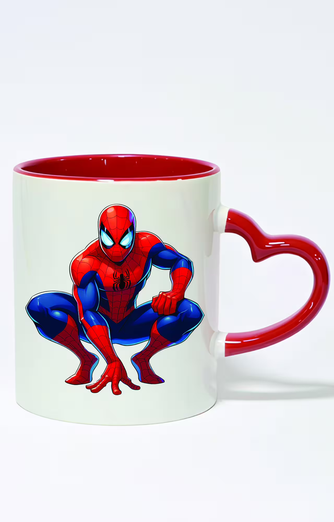 ماگ دسته قلبی رنگی طرح spider man کد 3423