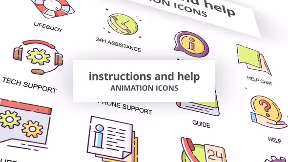 دانلود مجموعه آیکن متحرک Instructions &amp; Help