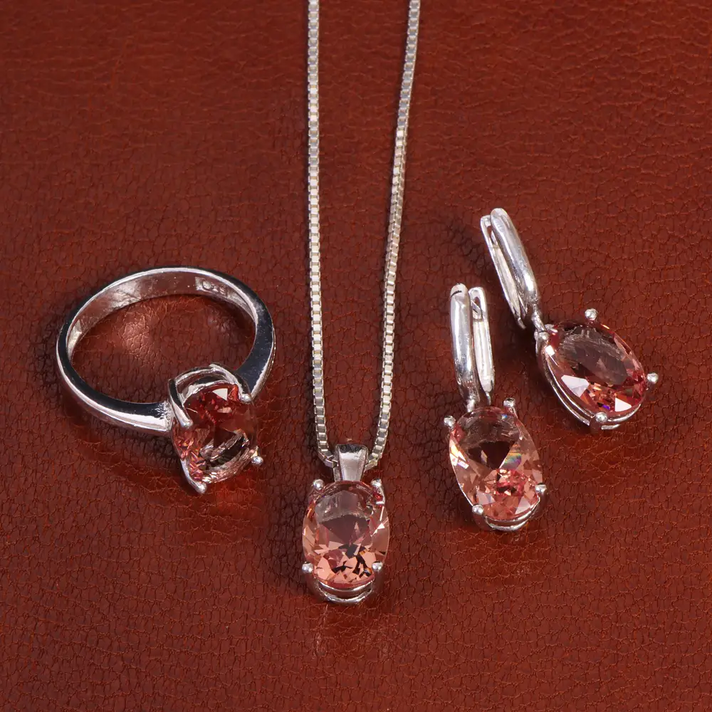 نیم ست الکساندریت زنانه کد 27943 - جواهری مشاهیر