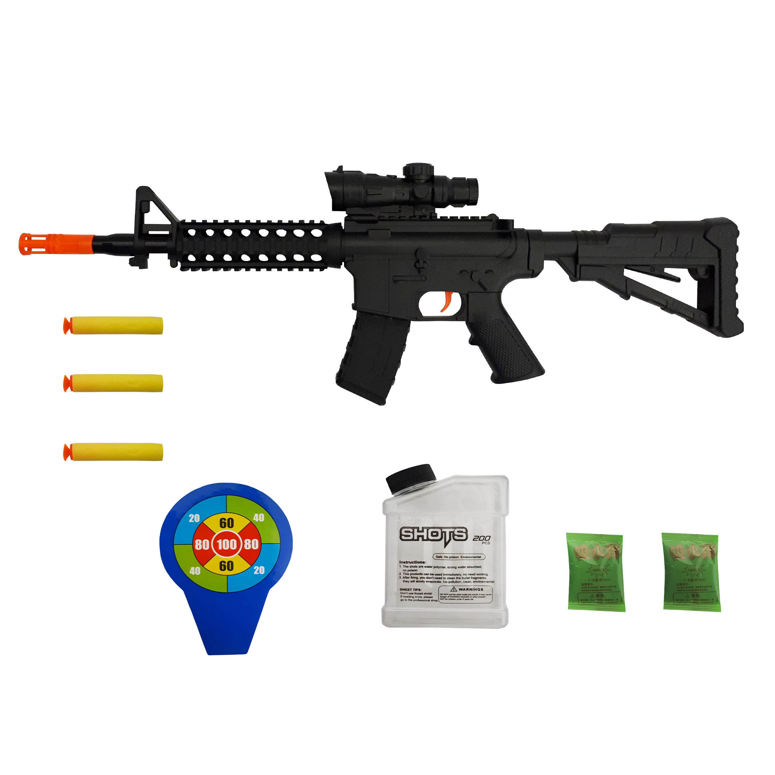 تفنگ بازی مدل M-16 کد 7030 مجموعه 8 عددی