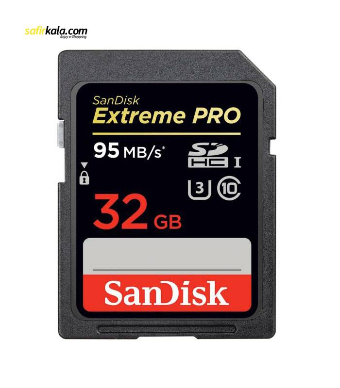 کارت حافظه SDHC سن دیسک مدل Extreme Pro کلاس 10 استاندارد UHS-I U3 سرعت 633X 95MBps ظرفیت 32 گیگابایت