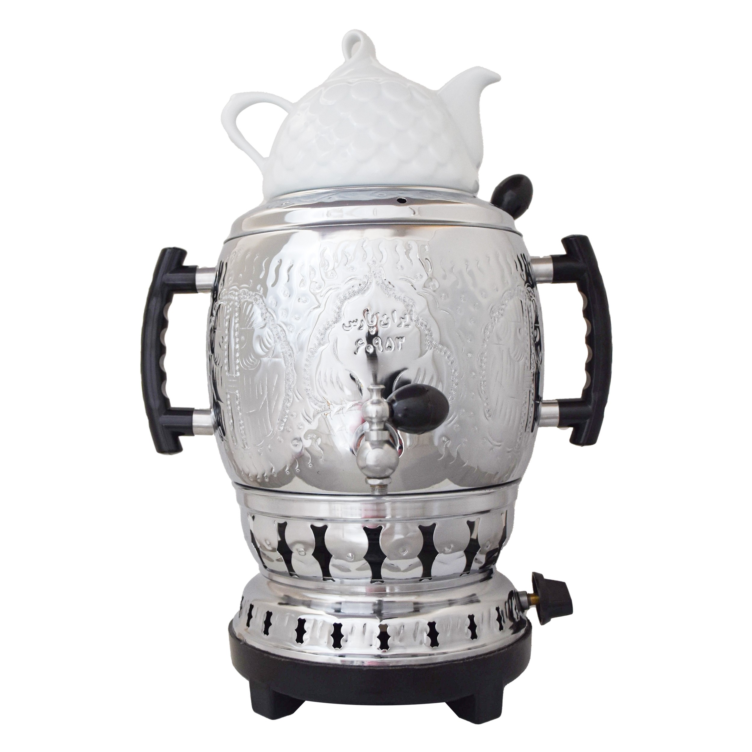 سماور گازی ایران پارس برنجی مدل  بدون تنوره مارال ظرفیت 6لیتری  