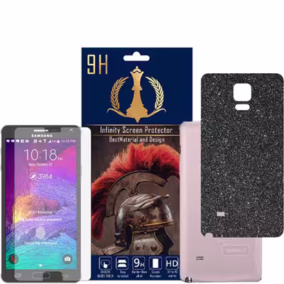 برچسب پوششی اینفینیتی مدل PRO MAX مناسب برای گوشی موبایل سامسونگ GALAXY NOTE 4 به همراه محافظ صفحه نمایش