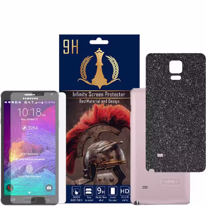 برچسب پوششی اینفینیتی مدل PRO MAX مناسب برای گوشی موبایل سامسونگ GALAXY NOTE 4 به همراه محافظ صفحه نمایش