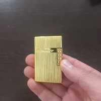 فندک روکش طلا با حک  اسم و شناسنامه بهمراه جعبه چوبی 