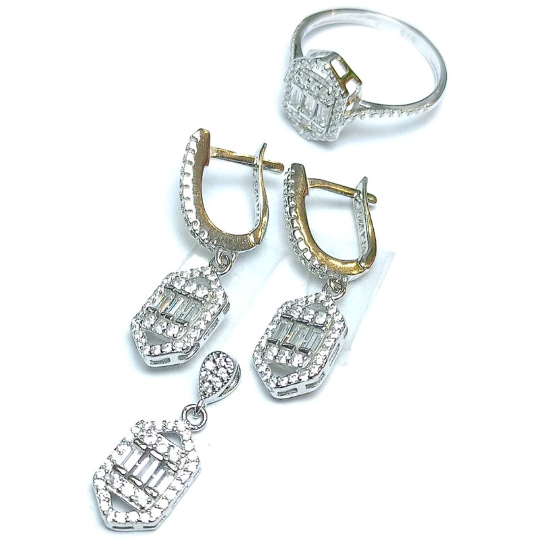 نیم ست نقره جواهری آبکاری رادیوم 26