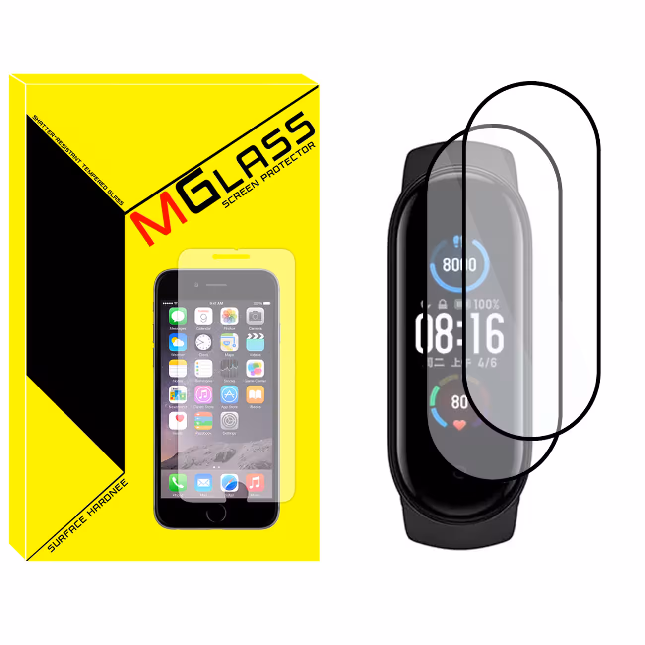 محافظ صفحه نمایش نانو ام گلس مدل NMG مناسب برای ساعت هوشمند شیائومی Mi Band 6 بسته دو عددی
