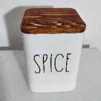 بانکه سرامیکی مکعب درب چوبی(قیمت هر عدد)