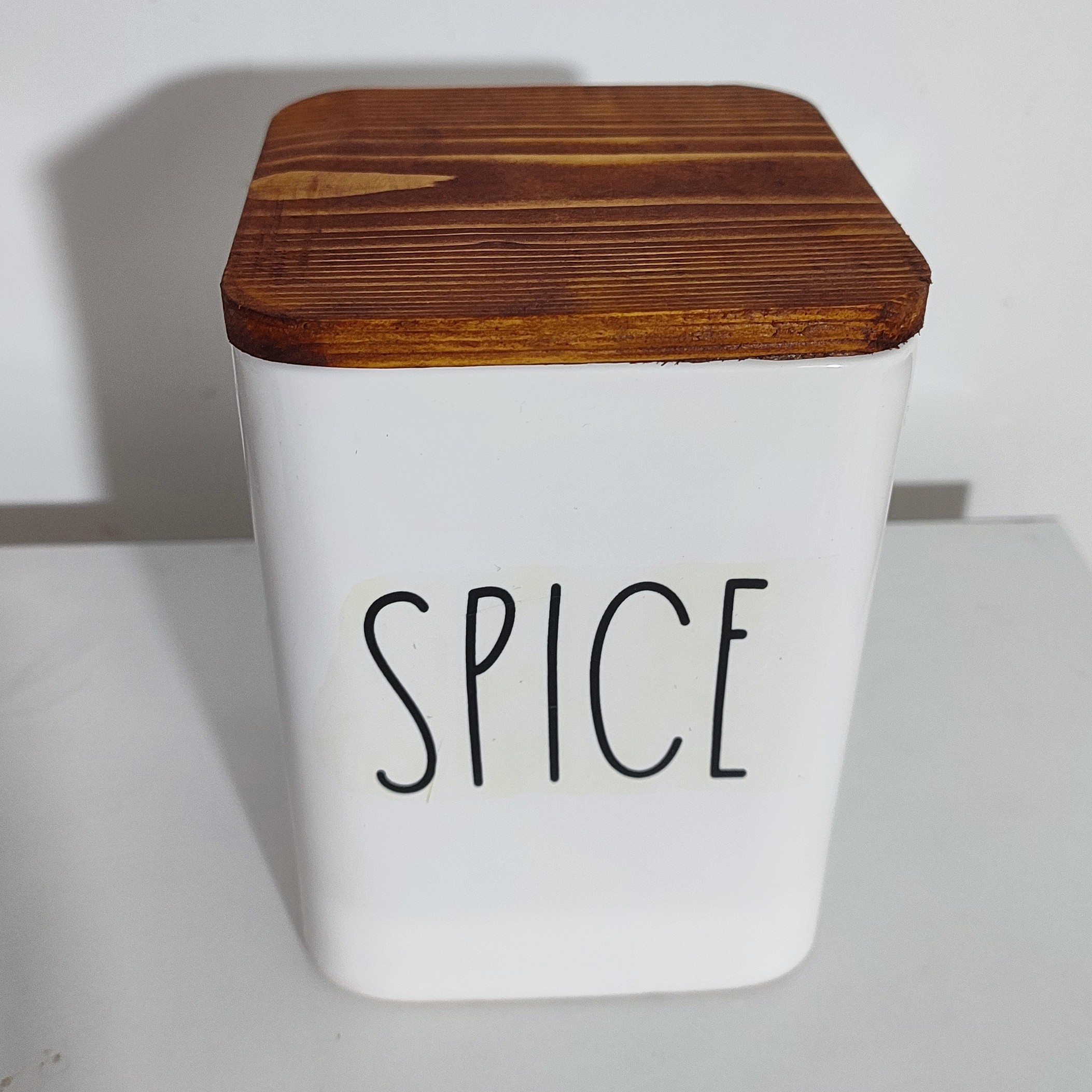 بانکه سرامیکی مکعب درب چوبی(قیمت هر عدد)