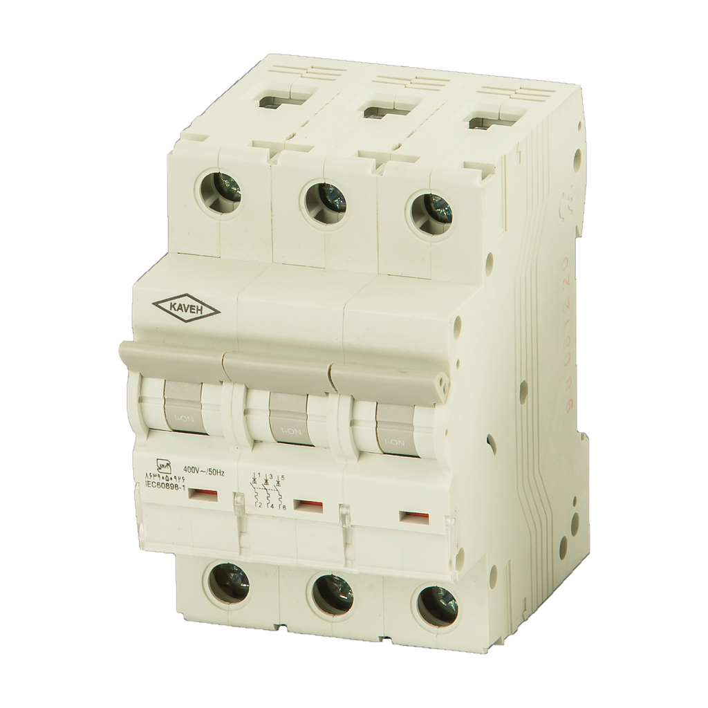 کلید مینیاتوری 10 آمپر سه فاز AC الکترو کاوه کد 10A-45KA-3P