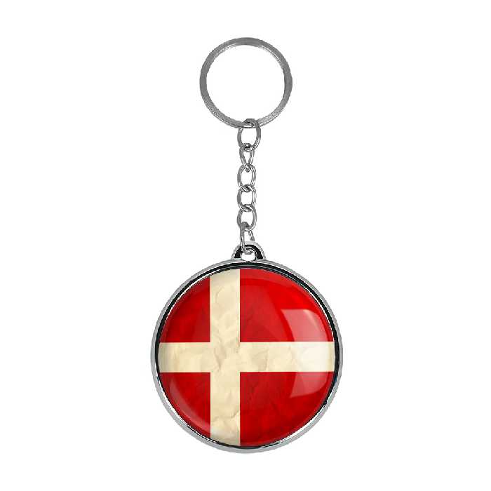 جاکلیدی خندالو طرح پرچم دانمارک مدل دوطرفه کد 2065820667 